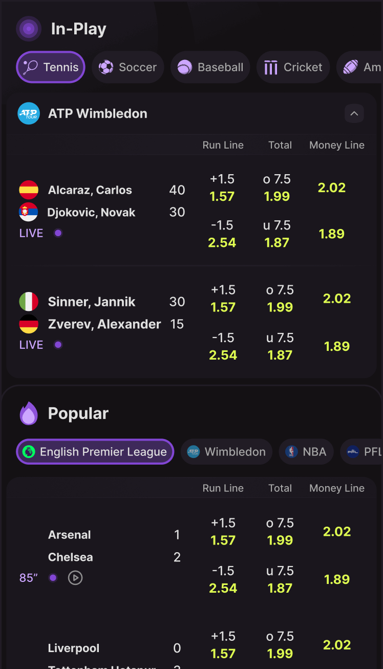 eventos de tenis en Cloudbet