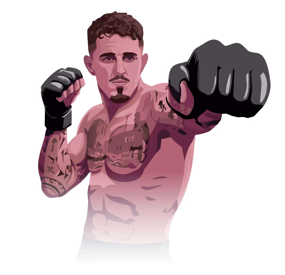 Illustrierte Darstellung von Tom Aspinall beim Boxen