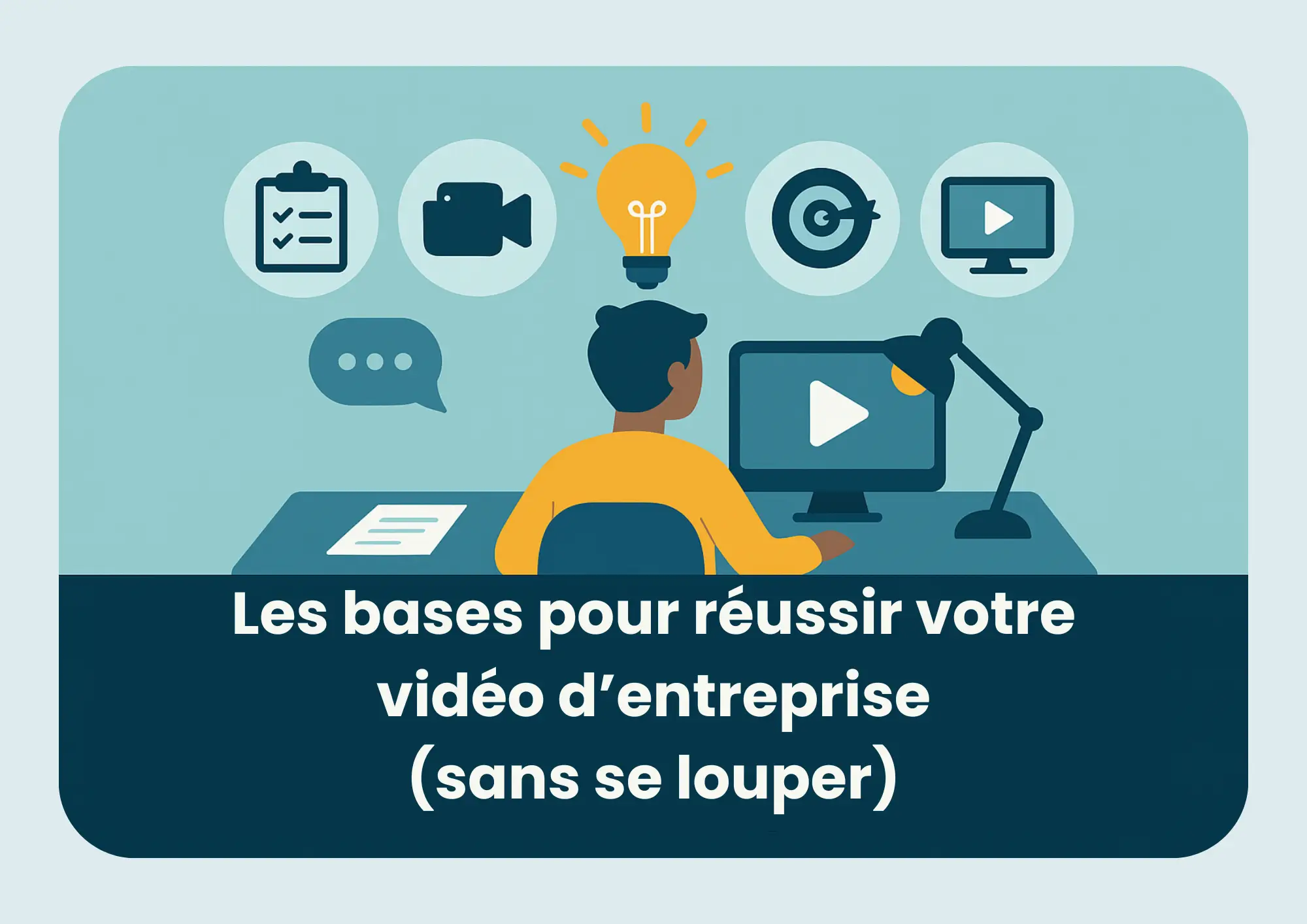Illustration d’un chef d’entreprise en Vendée découvrant les bases pour réussir une vidéo d’entreprise efficace