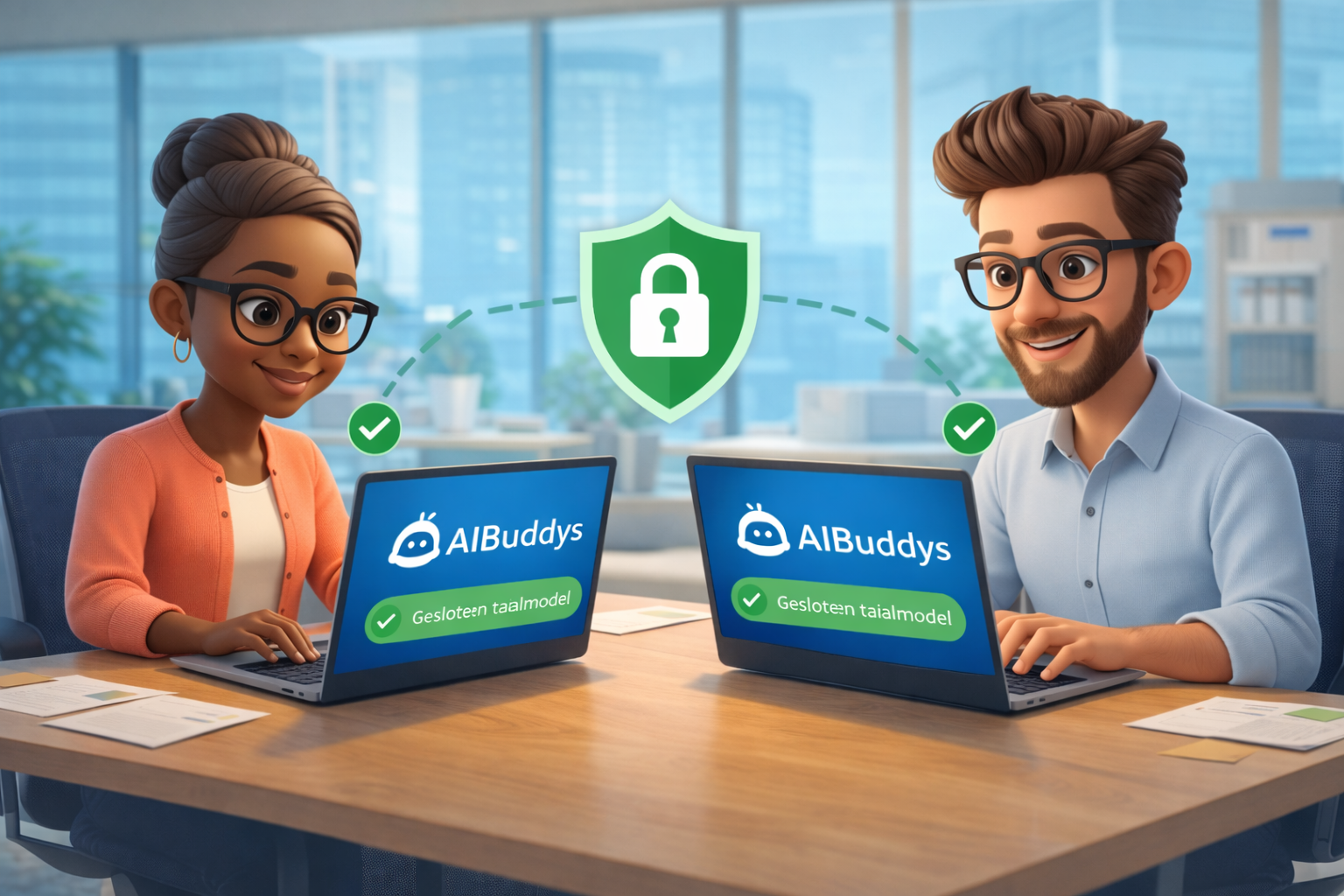 Twee collega's die samen aan een tafel de Customer Effort Score bespreken