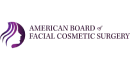 Logo of American Board of Facial Cosmetic Surgery with a stylized purple profile of a face and text.