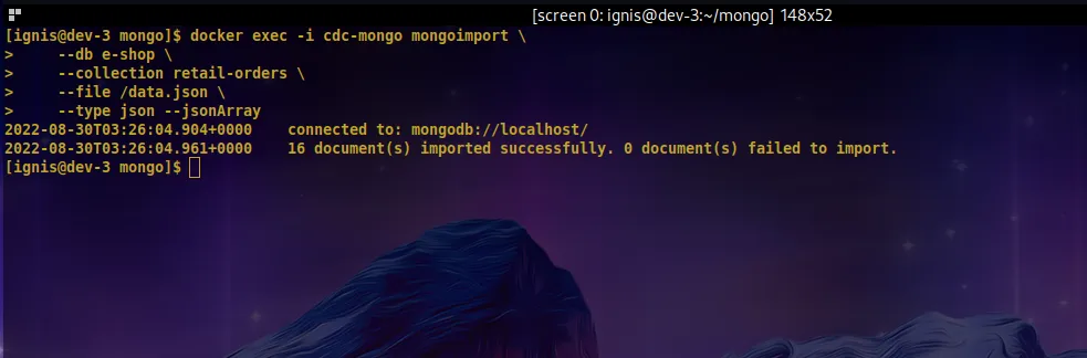 Importing data into MongDB