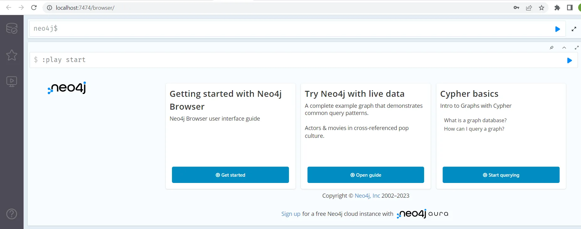 Neo4j query window