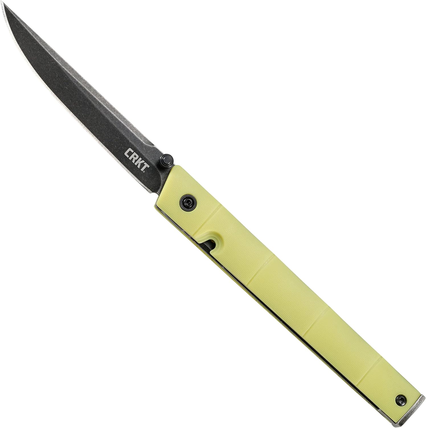 CRKT CEO Everyday Carry EDC Pocket Folding Knife with Liner Lock: Stainless Steel Plain Edge Blade, Glass-Reinforced Nylon Handle, Pocket Clip, 7096YGK