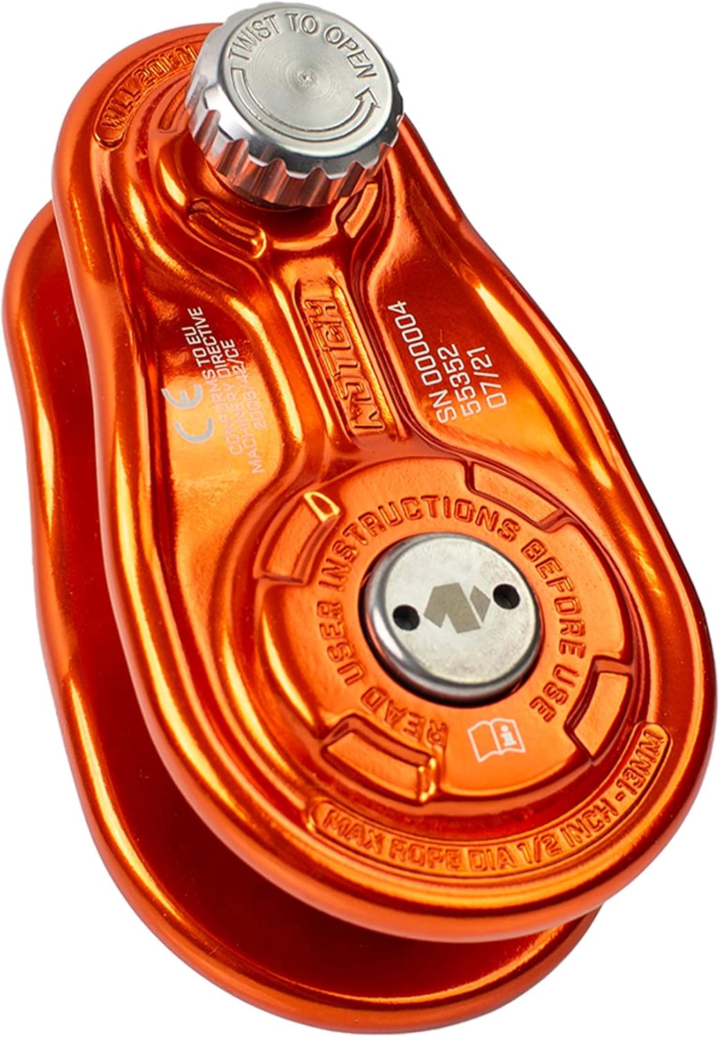 Notch 1/2" Arborist Rigging Spring Block with Precision CNC Machined Aluminum Sheaves, WLL: 4,496 lbs. MBS: 22,480 lbs. Use with Lines up to ½” (13mm) (55352)