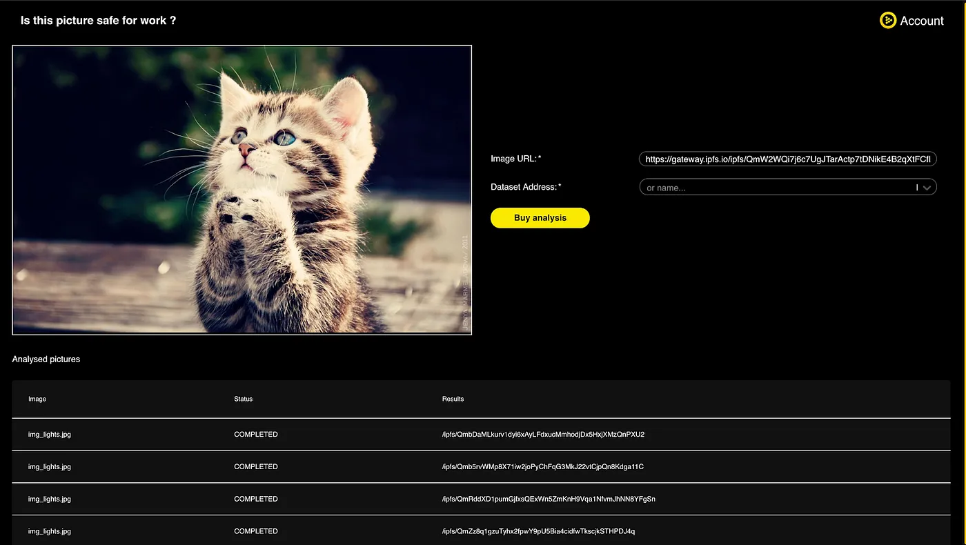 Screenshot of iExec NSFW app