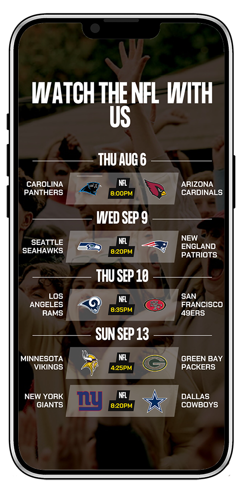 Screenshot of the FANZO social media schedule generator for sports bars