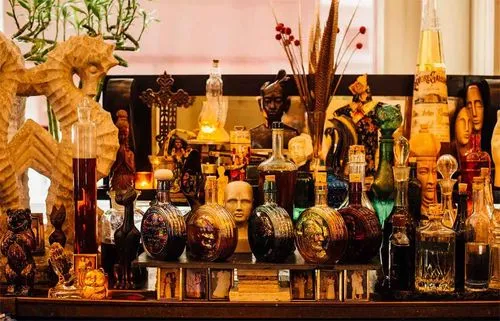 A selection of crystal liquor bottles