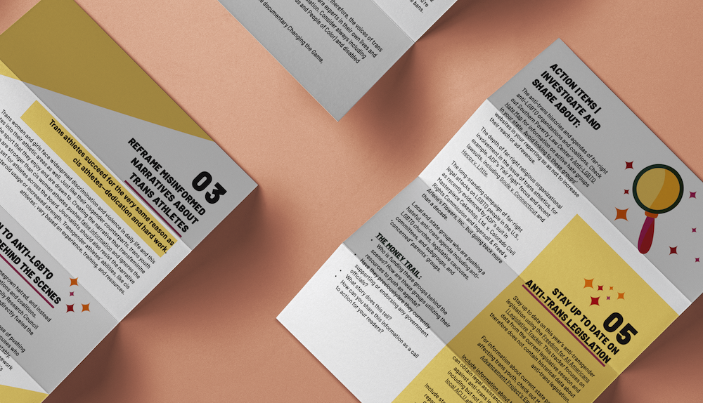 mock of printed pages from sports guide in full color