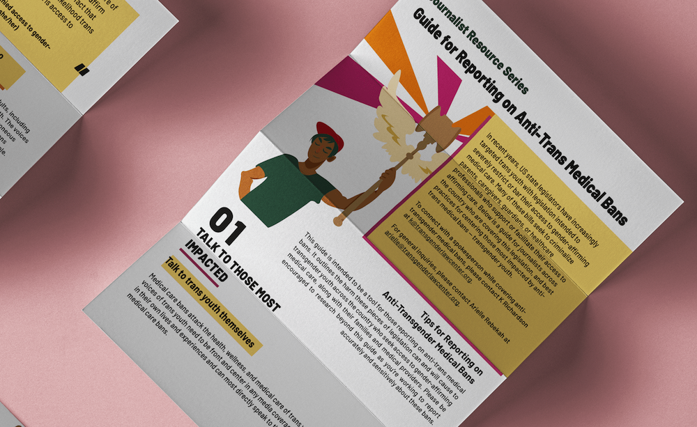mock of printed first page of medical guide in full color
