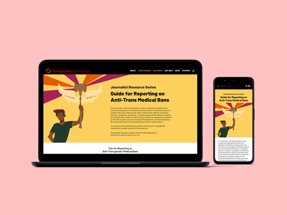 desktop and mobile mocks for medical guide landing page