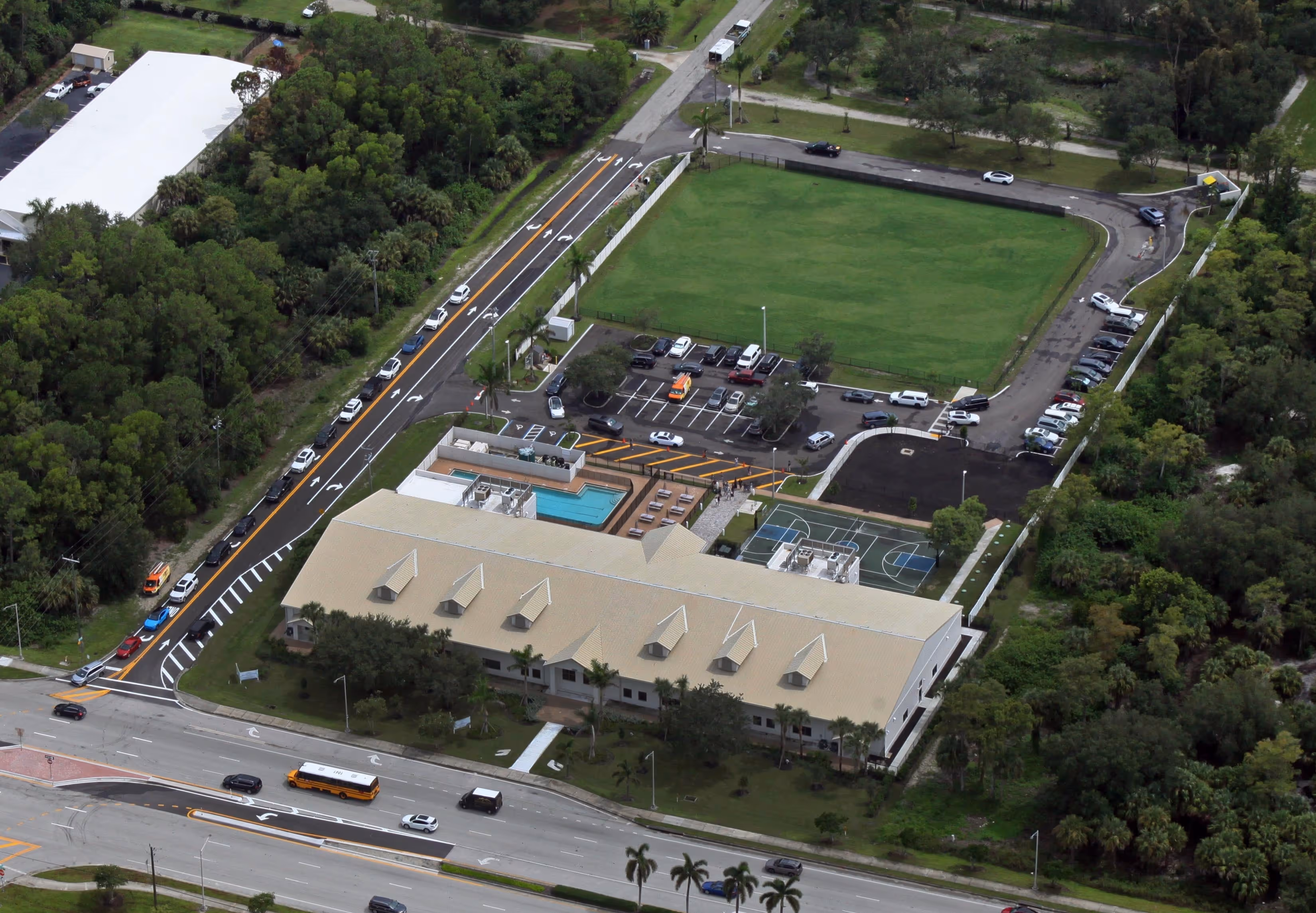 Sky view of Naples Christian Academy location