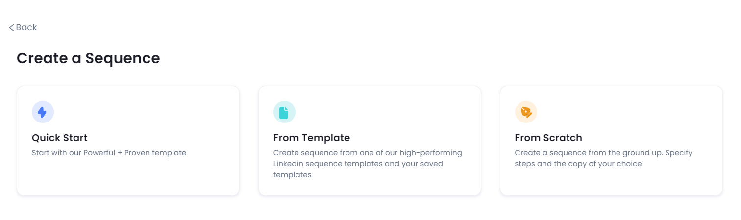 Three options for format of the message sequence in a Salesrobot campaign