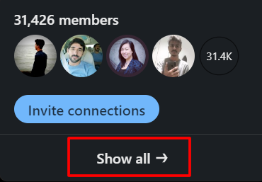 Option to see all the members in a LinkedIn Group.