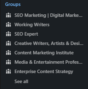 List of LinkedIn Groups