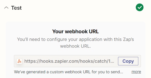 Zapier webhooks URL