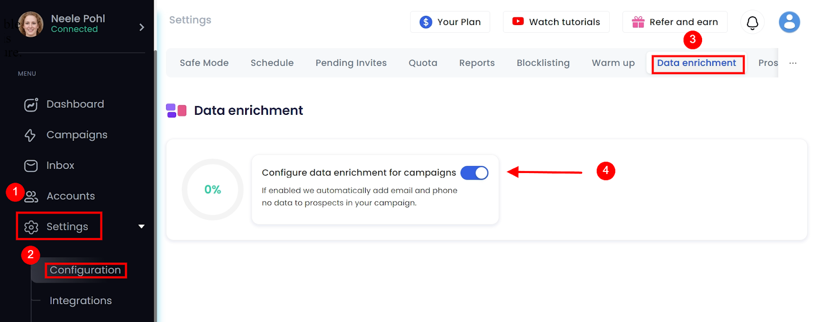 Enable data enrichment with this option.