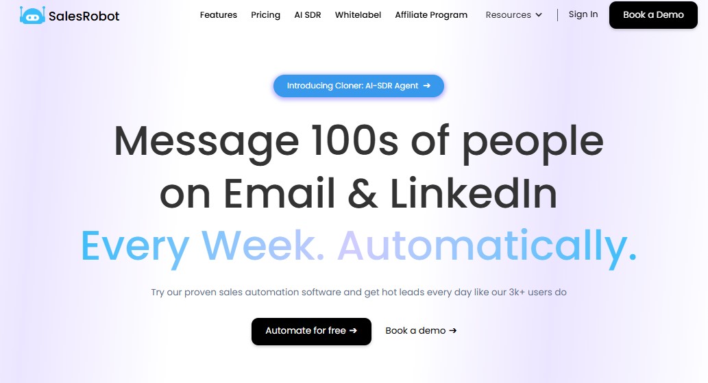 SalesRobot homepage