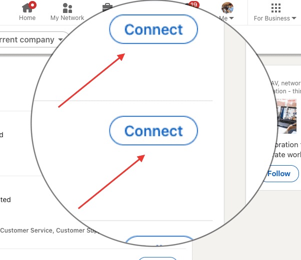 Linkedin connect button