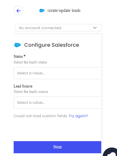 Salesforce SalesRobot settings configuration