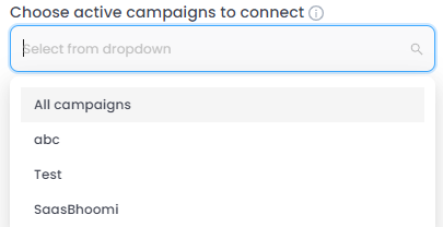 Campaign choices for integrations in SalesRobot