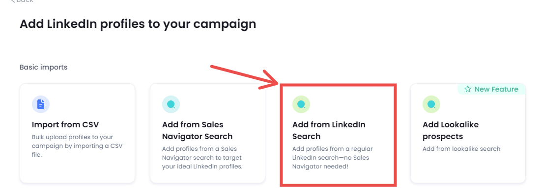 Add from LinkedIn search option SalesRobot.