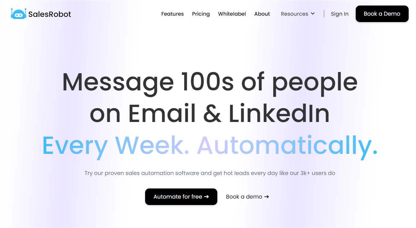 SalesRobot homepage