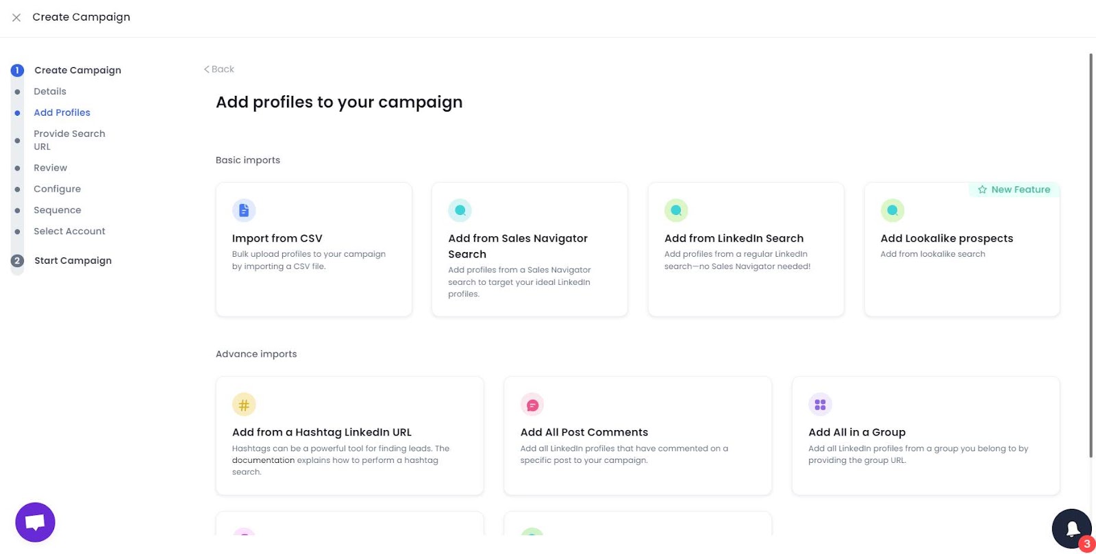 salesrobot campaign profile addition to campaign