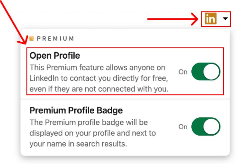 LinkedIn open profile option