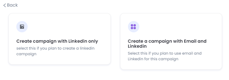 Create campaign with linkedin and email