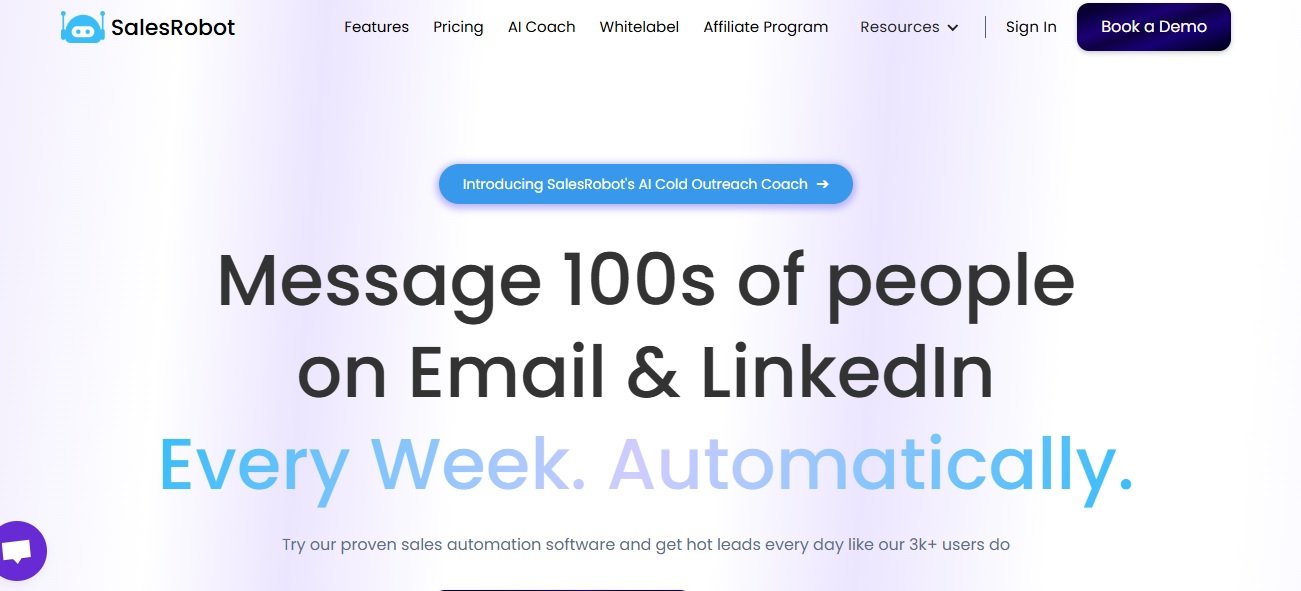 Image of salesrobot home page