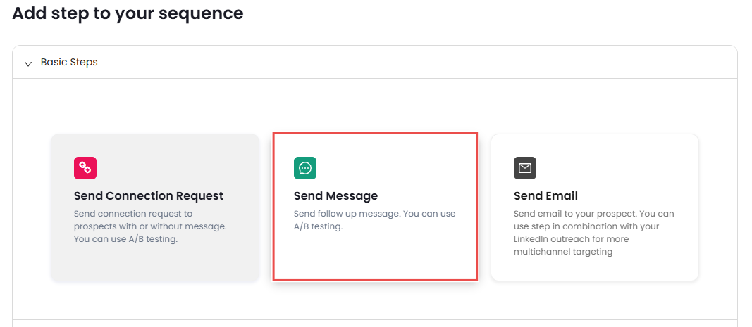 add steps to your sequence page salesrobot