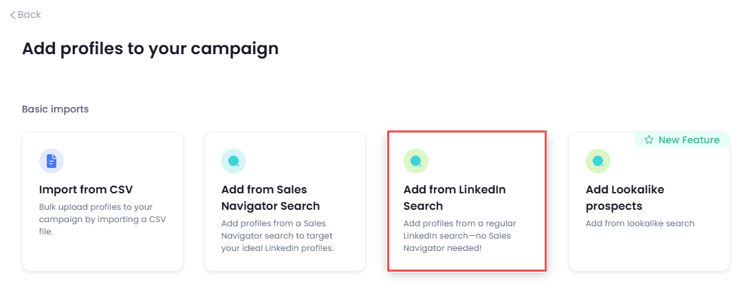 add profiles to your campaign salesrobot