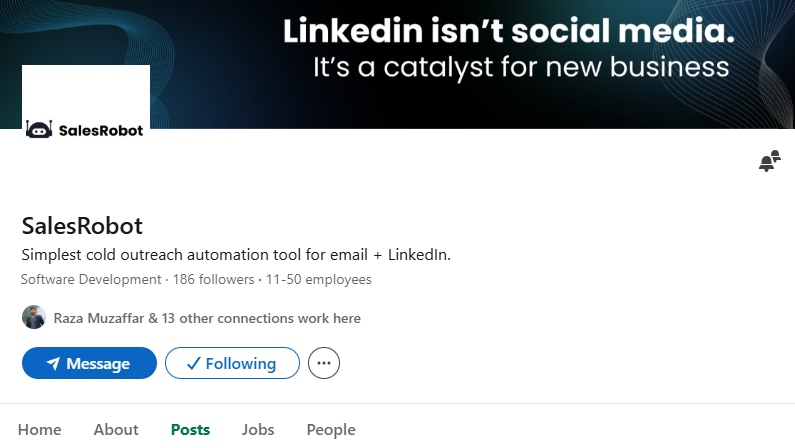 Salesrobot's company page on LinkedIn.