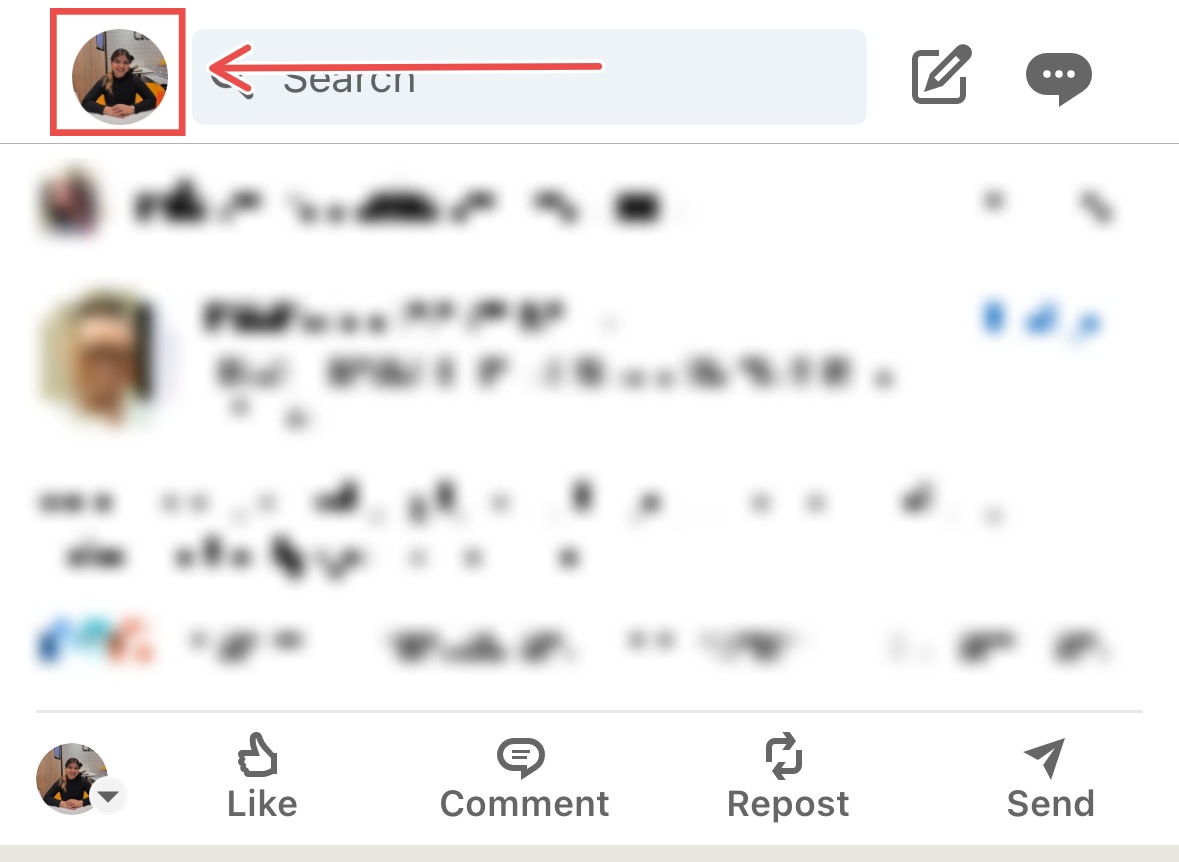 Profile picture in the LinkedIn app