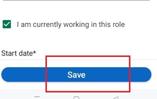 Image of save option linkedin app