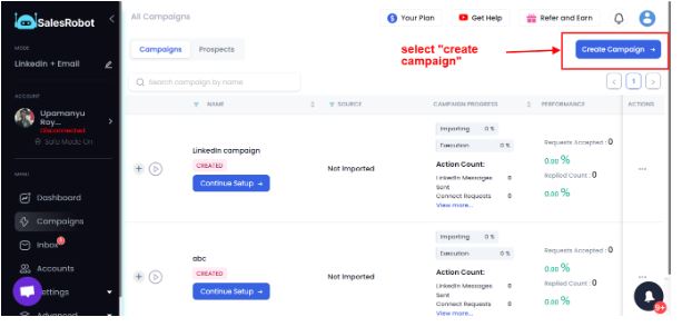Select “Create Campaign”