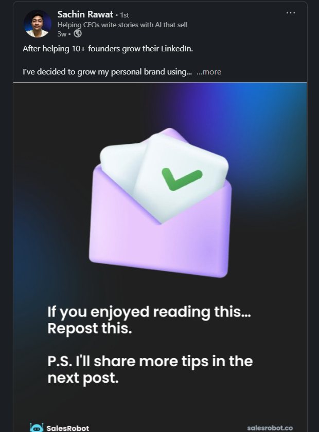 Sachin Rawat LinkedIn carousel post CTA