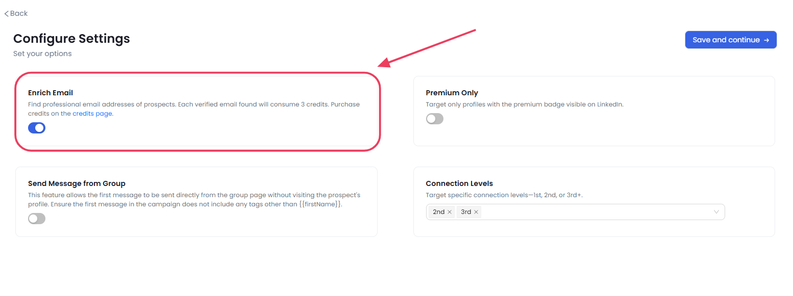 Enrich data option in SalesRobot