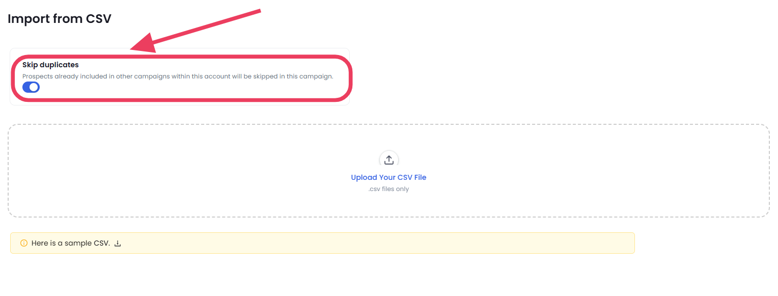 Option to disable duplicates in imported CSV