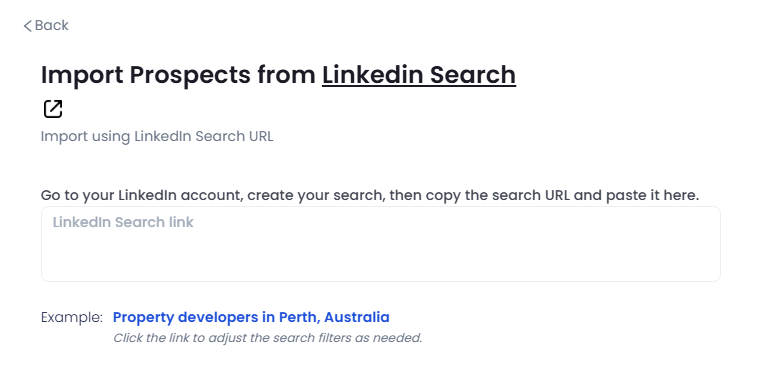 import prospects from LinkedIn search page