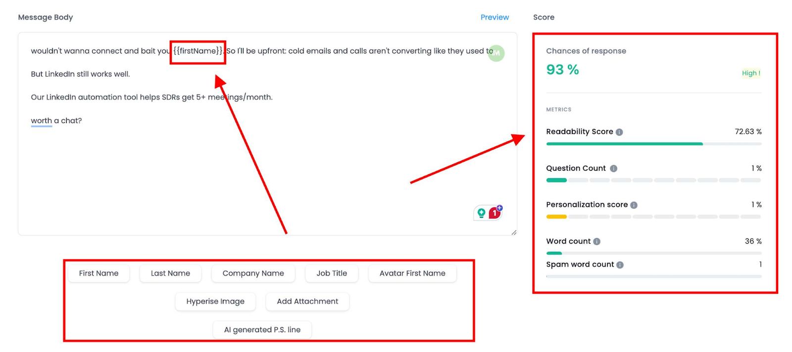 SalesRobot response score calculator