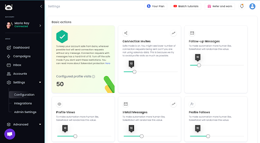 SalesRobot configuration settings