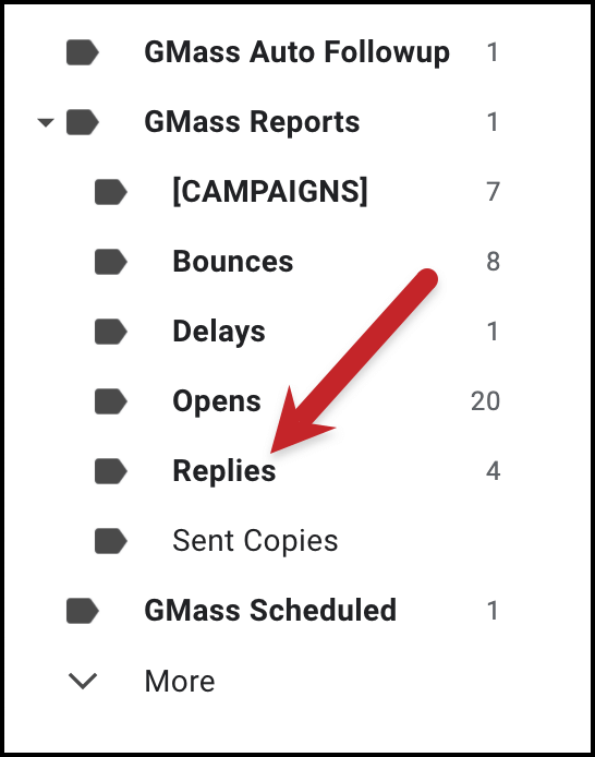 GMass Reports Replies.