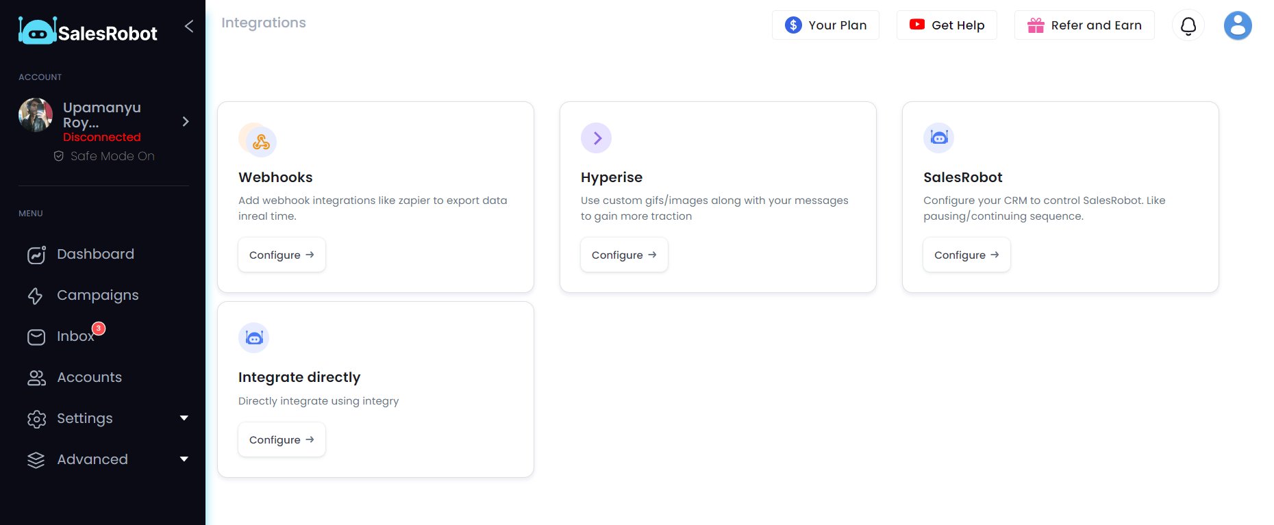 SalesRobot integration options