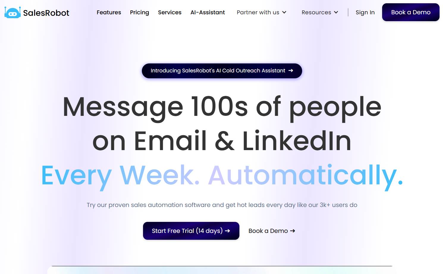 SalesRobot homepage