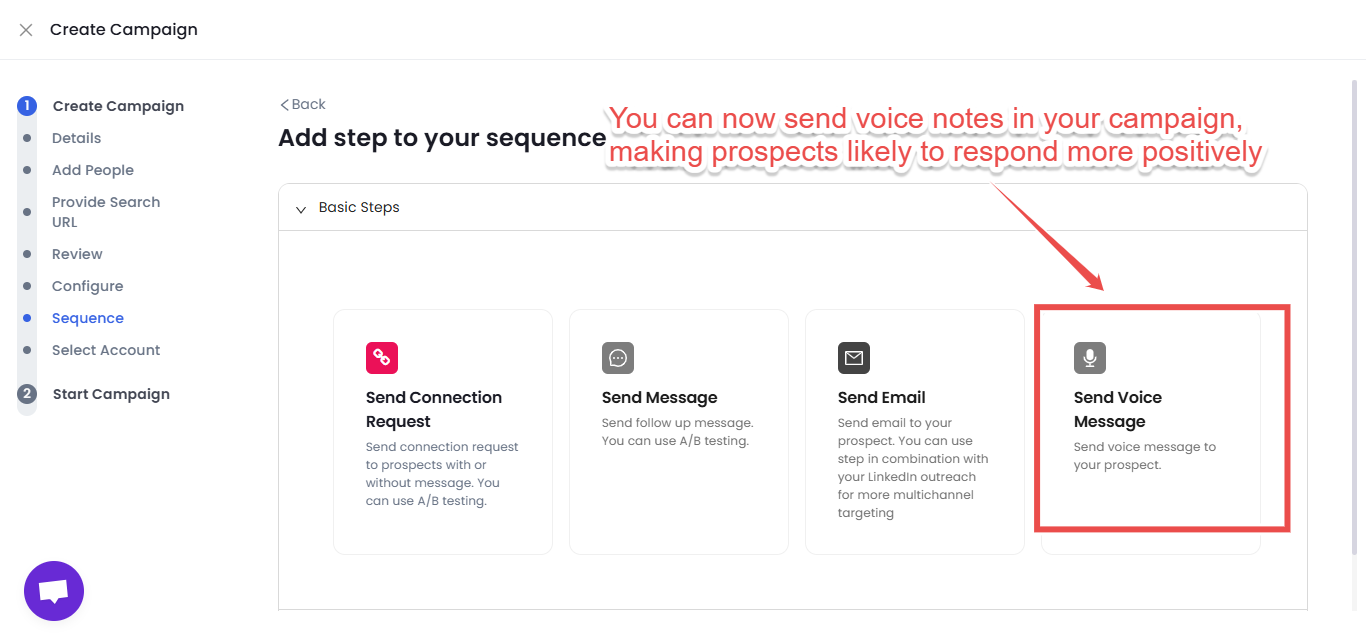 send voice message via SalesRobot