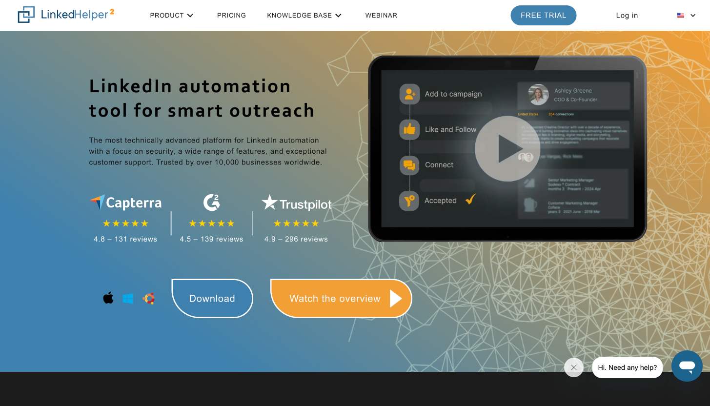 Linked helper homepage