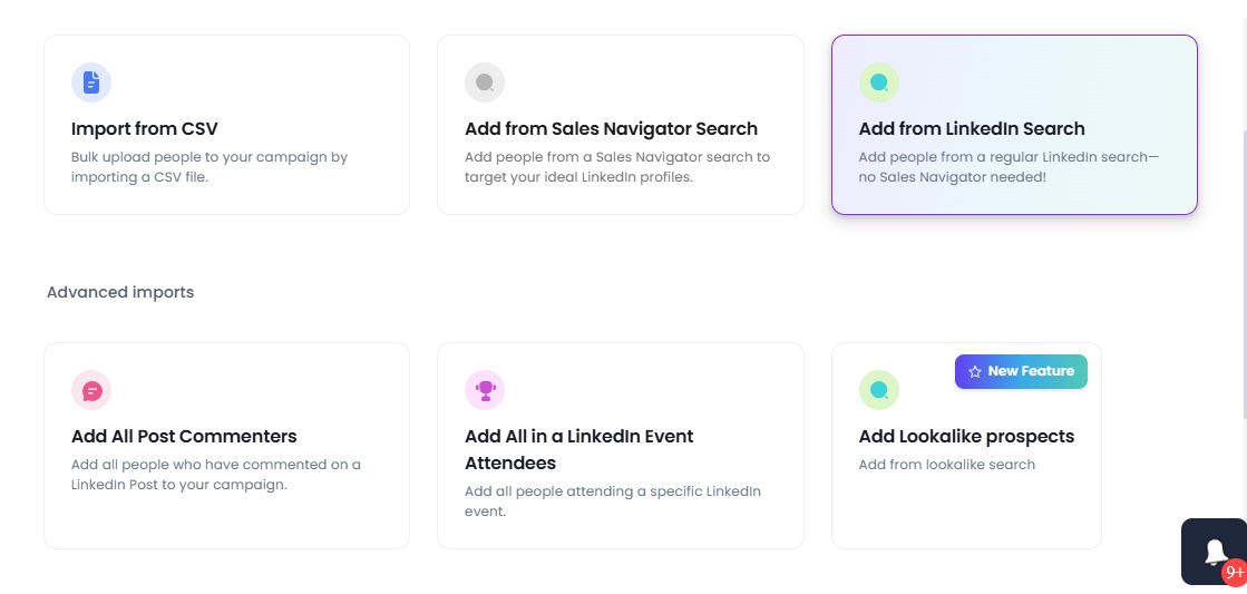 Add from LinkedIn search option SalesRobot.