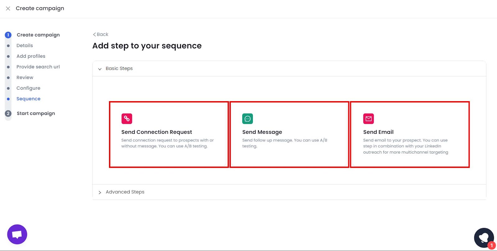 add steps to your sequence